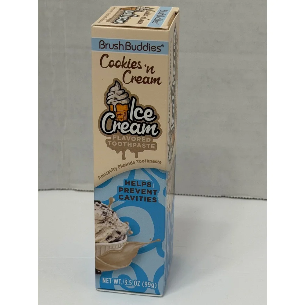 Brush Buddies Cookies n Cream Ice Cream Flavored Toothpaste 3.5oz Anticavity